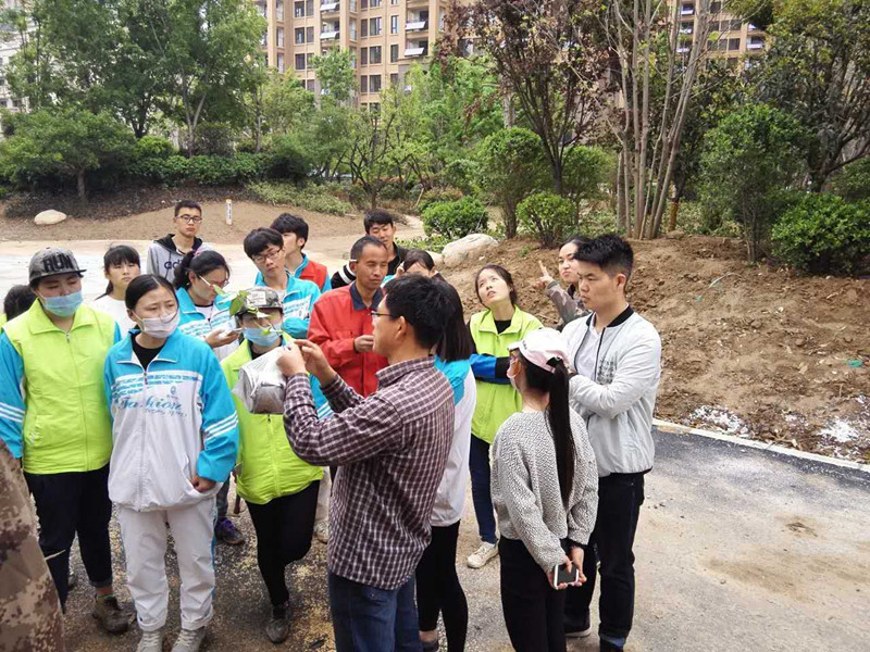 王鹏老师在现场讲解植物